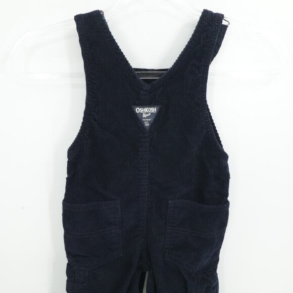 Oshkosh Bgosh Boys Navy Blue Corduroy Vestbak Overalls 2T Classic Farmer - Picture 7 of 11